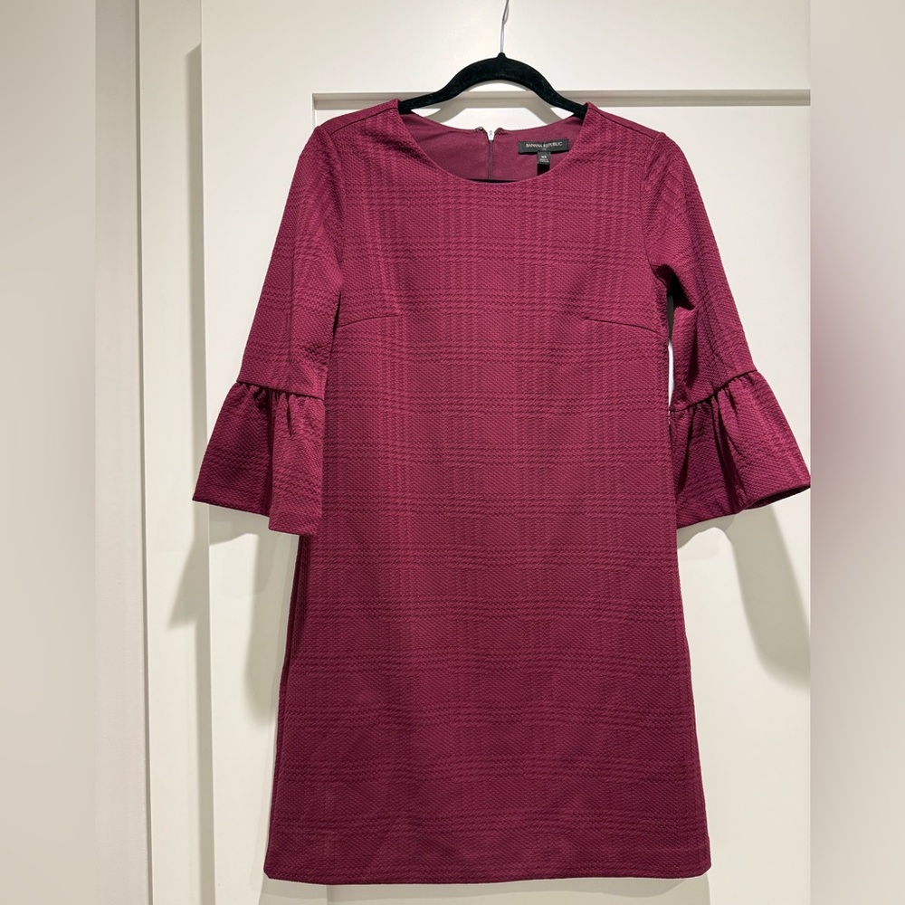 Banana Republic Rich Burgundy Long Sleeve Dress